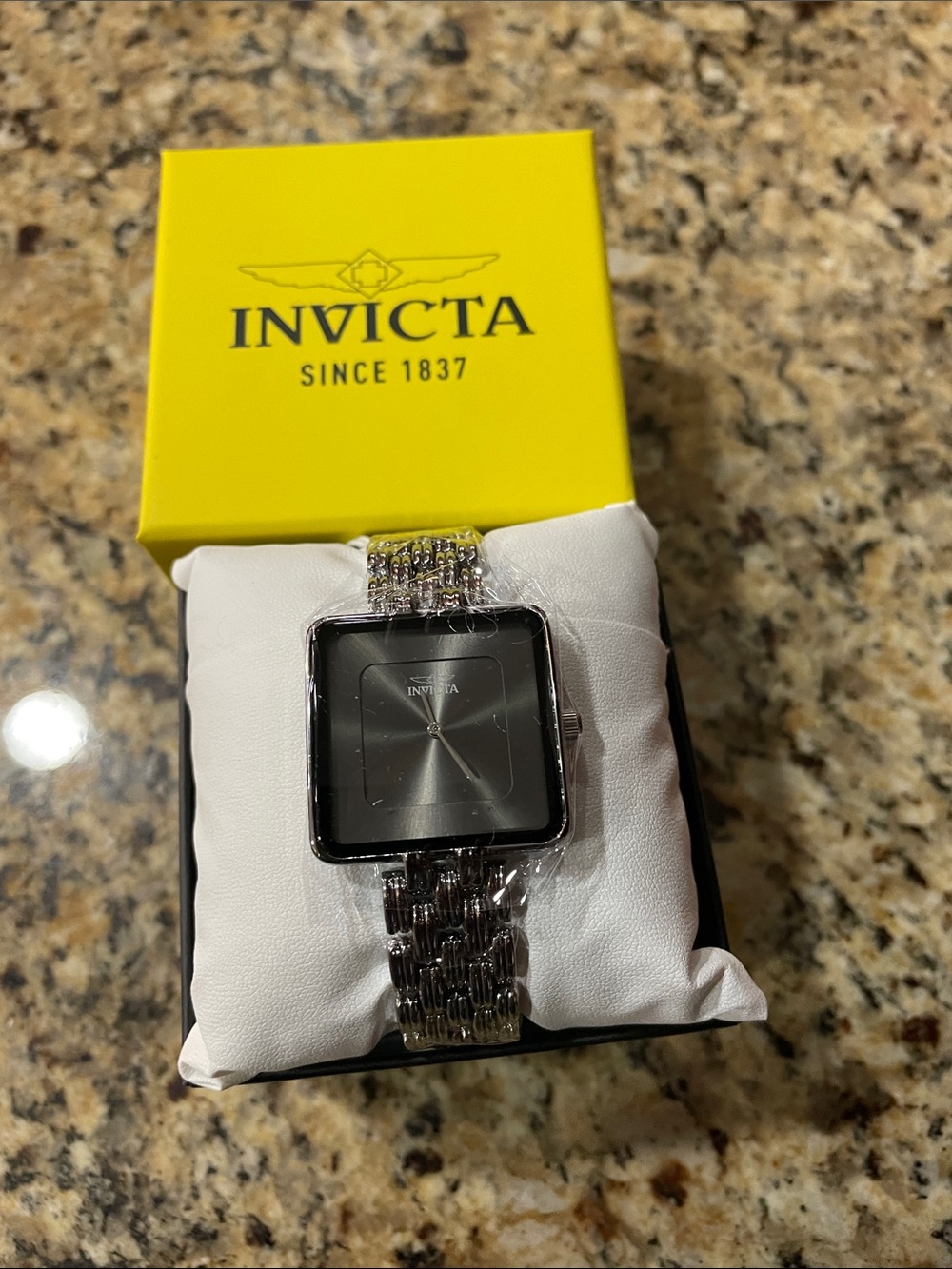 Invicta Wildflower Women's Black Square Dial Stainless Steel Link Watch